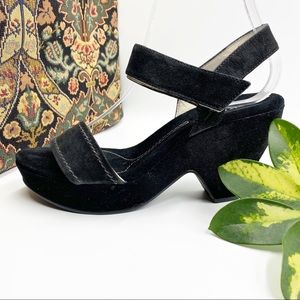 DKNYC Suede Platform Sandal 7.5